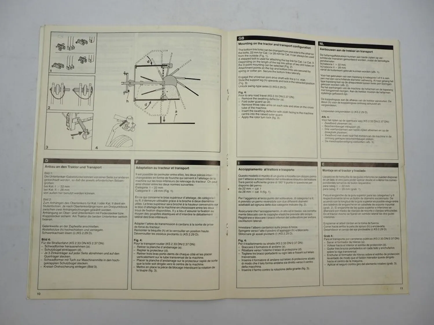 Orig. Deutz Fahr KS 2.29 2.33 2.37 D DN Kreiselschwader Betriebsanleitung 1990