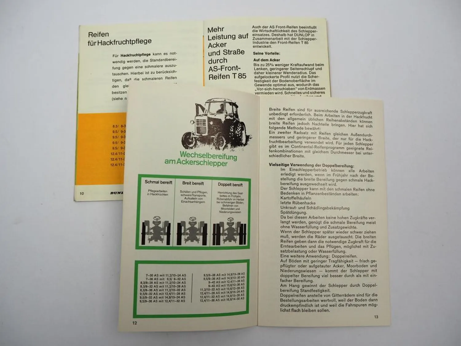 Orig. Dunlop Continental Ratgeber Reifen für Schlepper Landwirtschaft 1960/70er