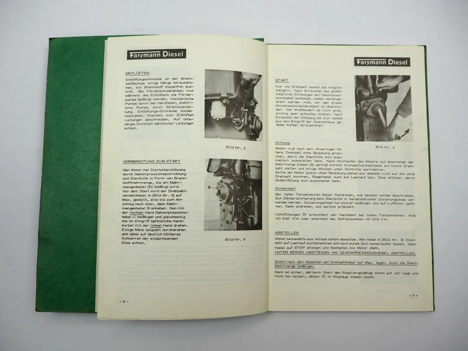 Orig. Farymann A12 A14 A22 A24 A32 A42 Motor Betriebsanleitung Ersatzteilliste