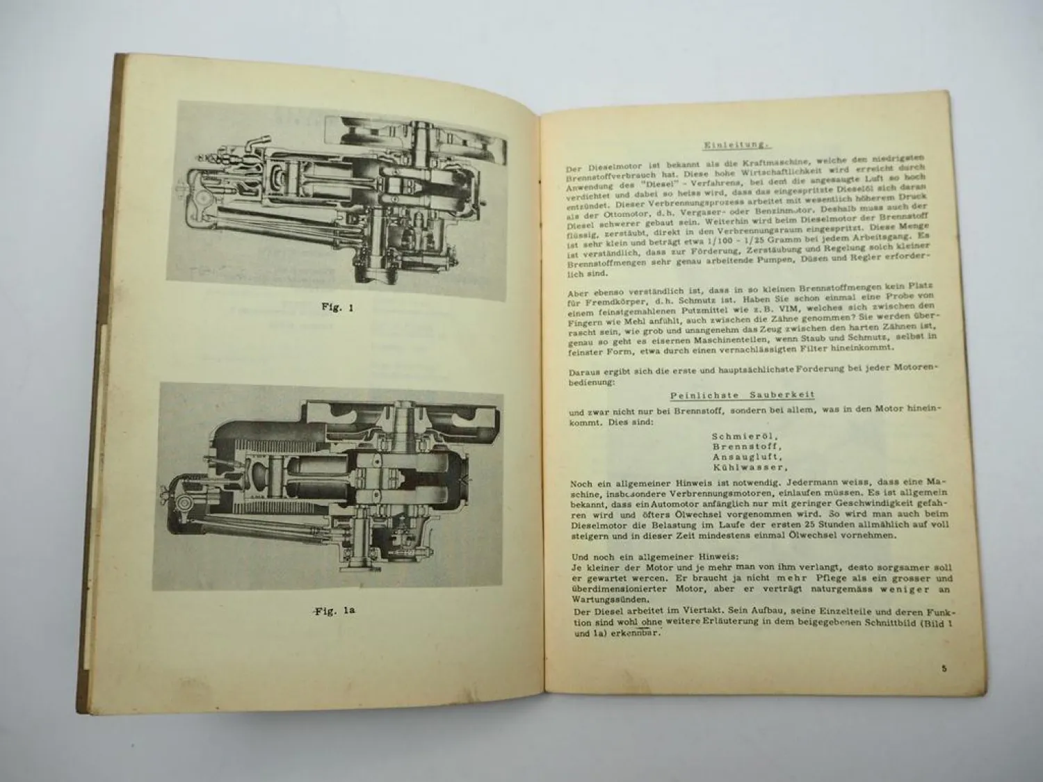 Orig. Farymann Diesel Motor Typ LK E LE D LD G LG Betriebsanleitung Wartung 1962