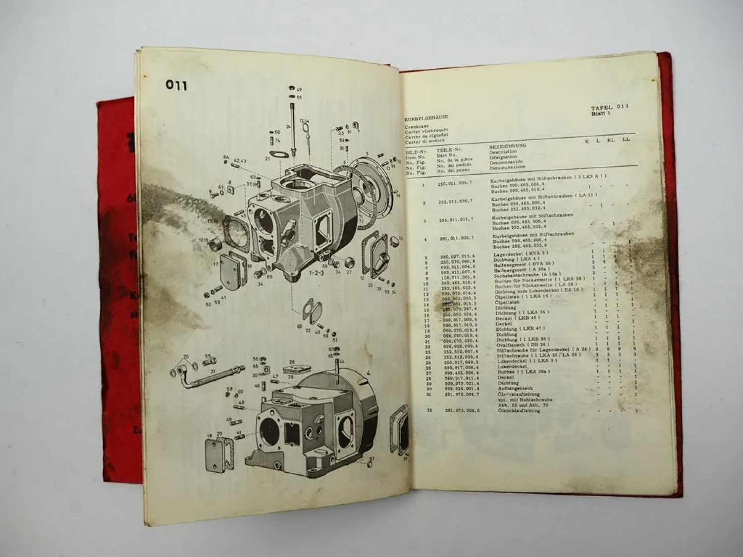 Orig. Farymann K L KL LL Dieselmotor Betriebsanleitung Ersatzteilliste