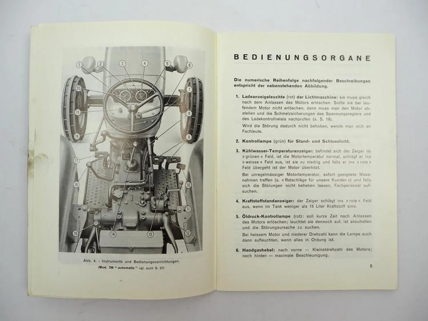 Orig. Fiat 750 750 automatic Schlepper Betriebsanleitung Bedienung Wartung 1969