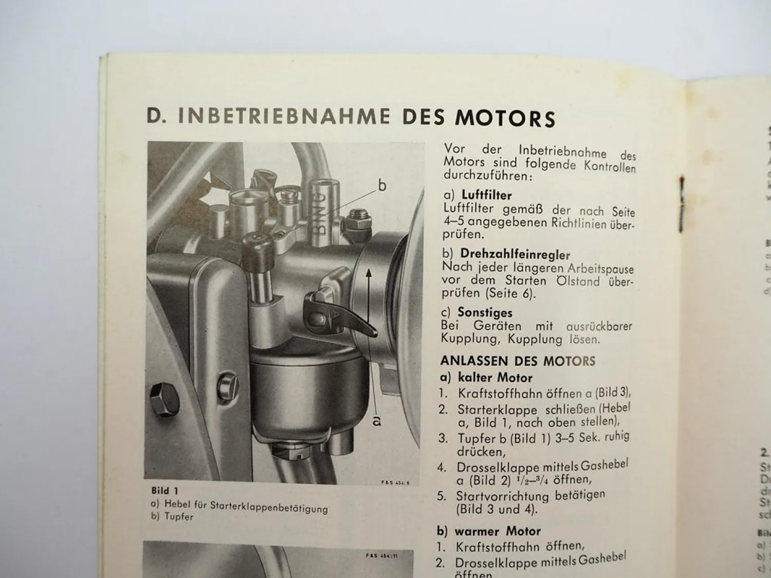 Orig. Fichtel & Sachs Stamo 281 Motor Betriebsanleitung Bedienung Wartung 1963