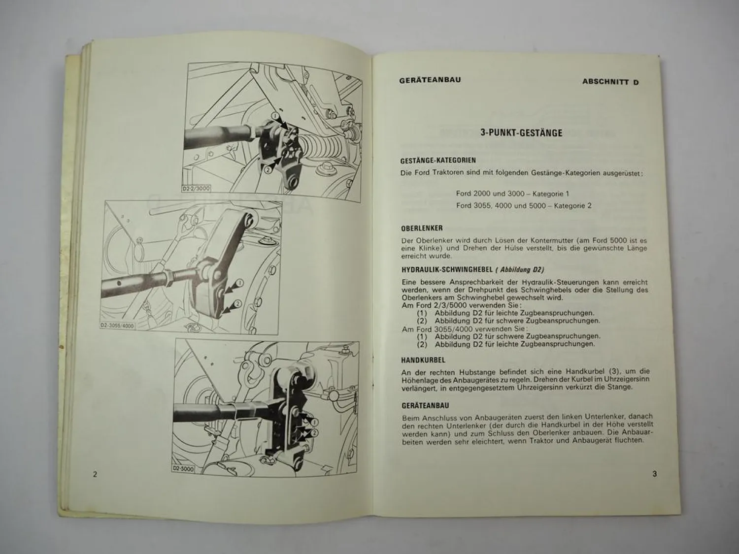 Orig. Ford 2000 3000 3055 4000 5000 Traktor Betriebsanleitung Wartungsheft 1972