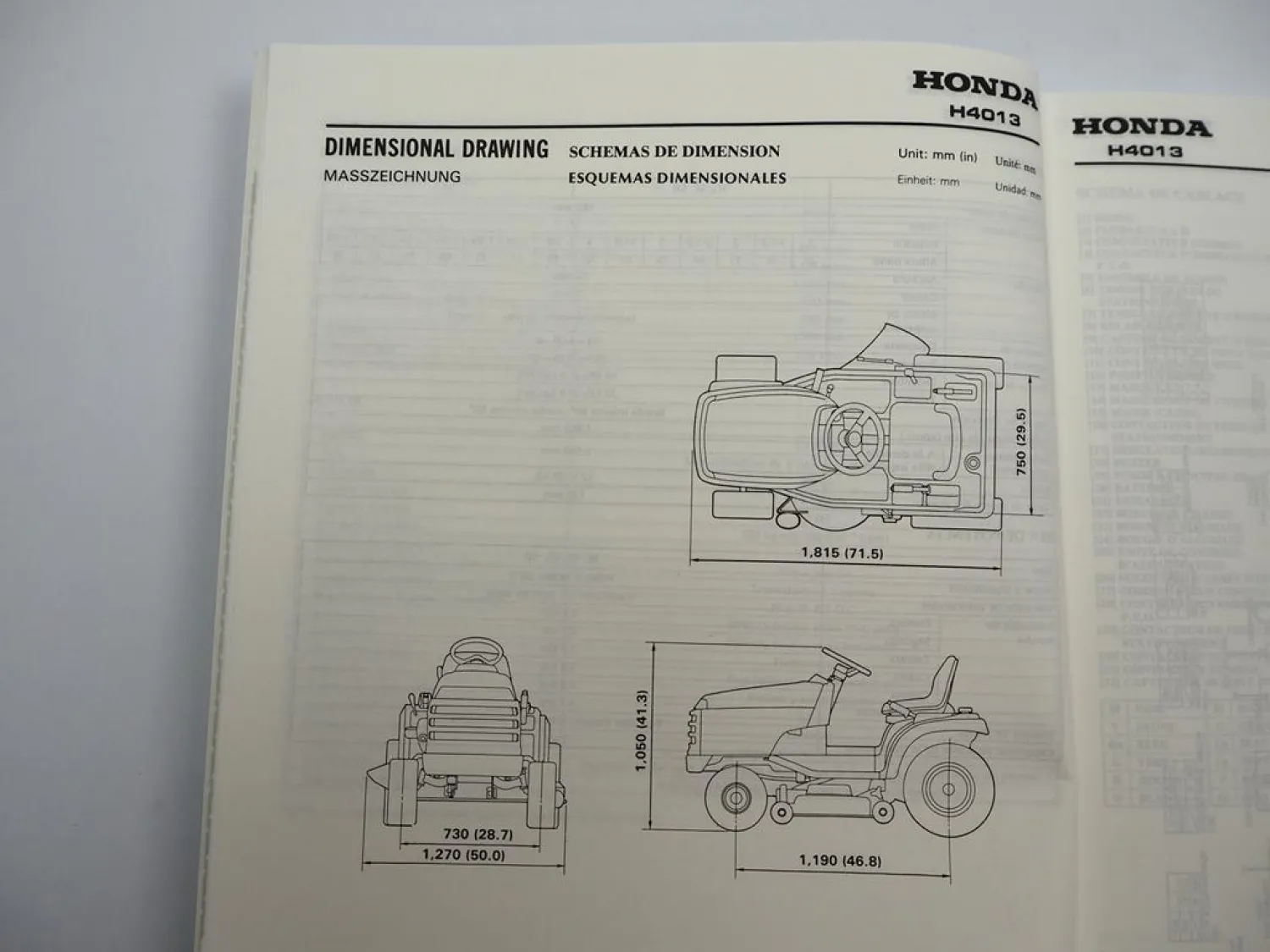 Orig. Honda H4013 Aufsitzmäher Rasentraktor GXV390 Motor Werkstatthandbuch 1990