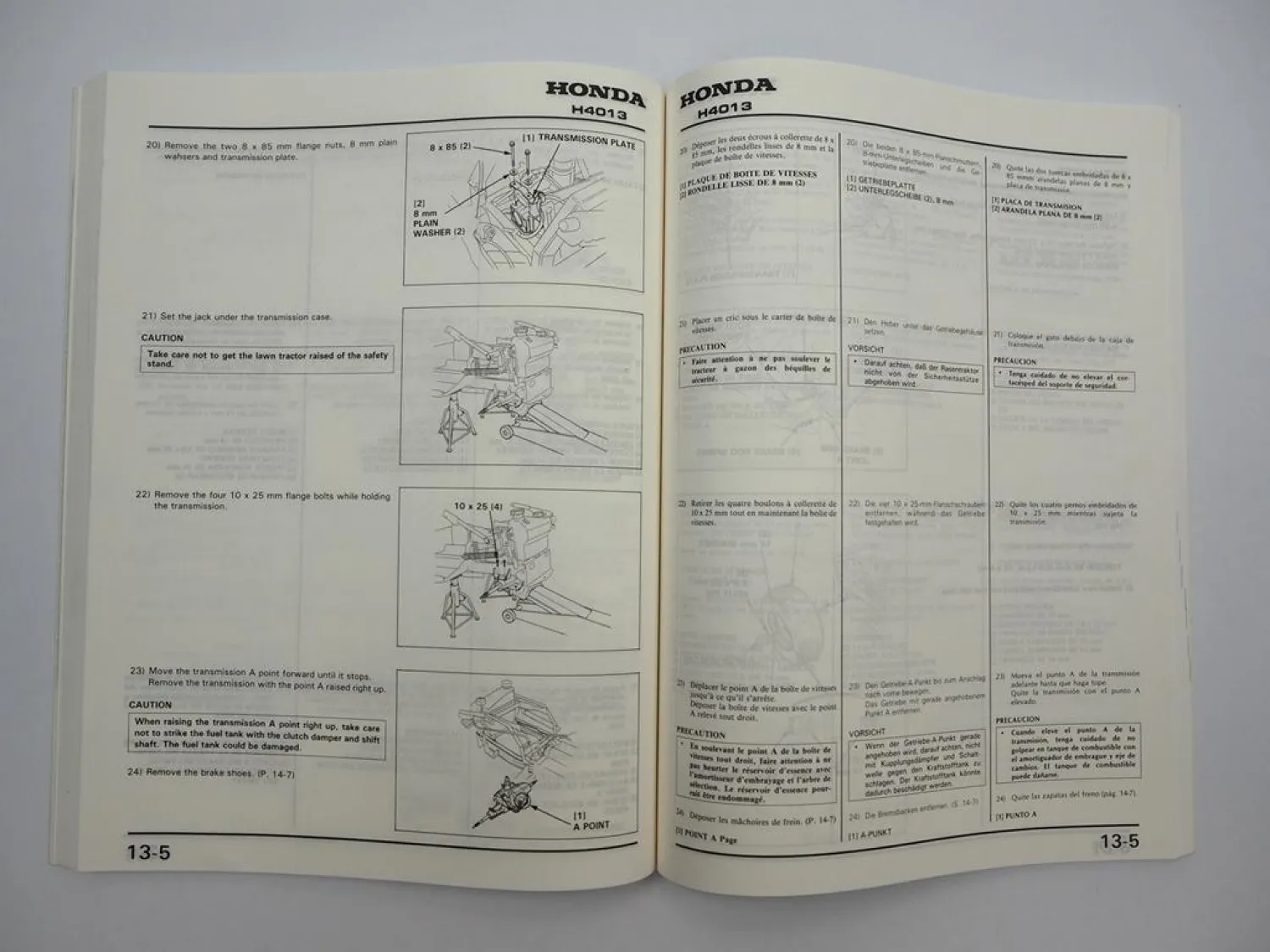Orig. Honda H4013 Aufsitzmäher Rasentraktor GXV390 Motor Werkstatthandbuch 1990