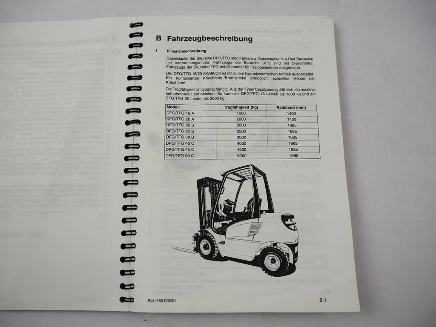 Orig. Jungheinrich DFG TFG 16 - 50 A B C Gabelstapler Betriebsanleitung 2001