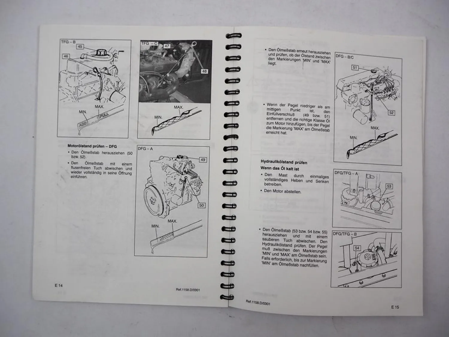 Orig. Jungheinrich DFG TFG 16 - 50 A B C Gabelstapler Betriebsanleitung 2001