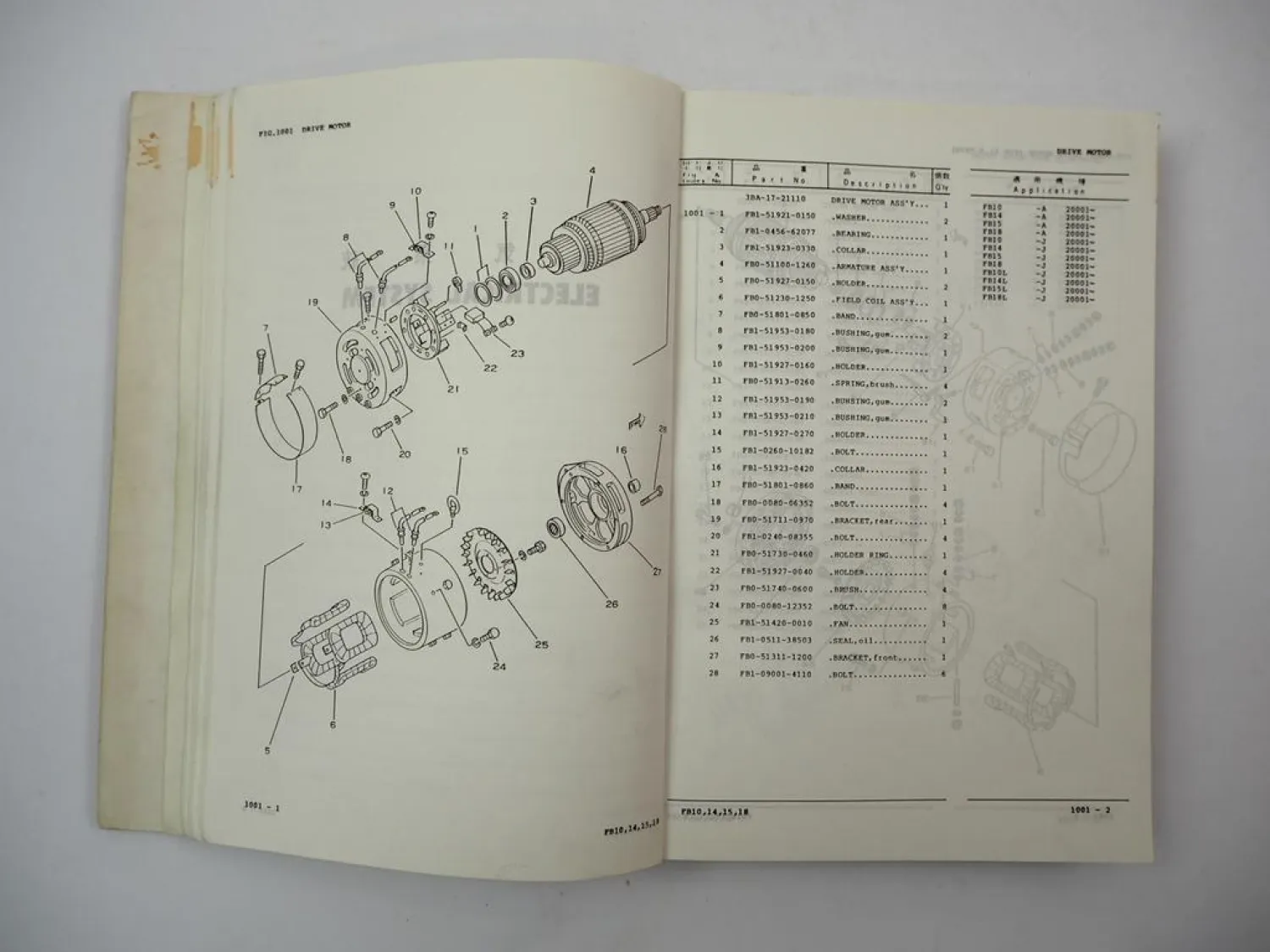 Orig. Komatsu FB 10 14 15 18 L H H1 SH -5 Forklift Parts List 1989 Ersatzteilliste