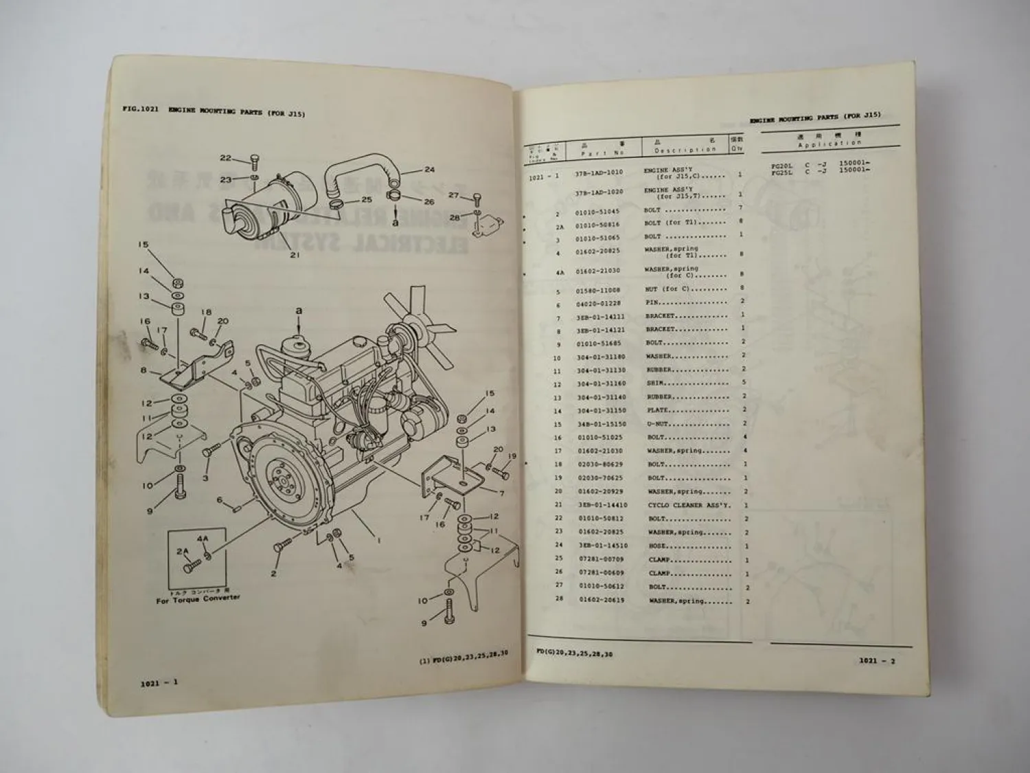 Orig. Komatsu FG 20 23 25 28 30 -8 L S Forklift Parts List Ersatzteilliste 1985