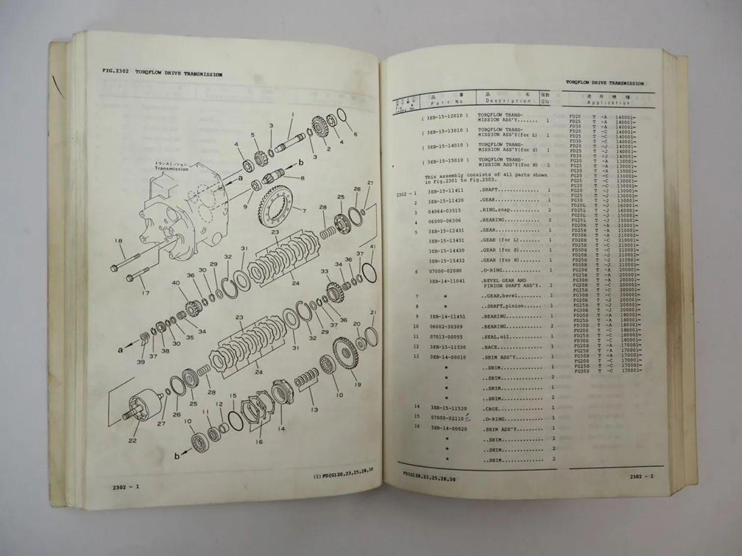 Orig. Komatsu FG 20 23 25 28 30 -8 L S Forklift Parts List Ersatzteilliste 1988