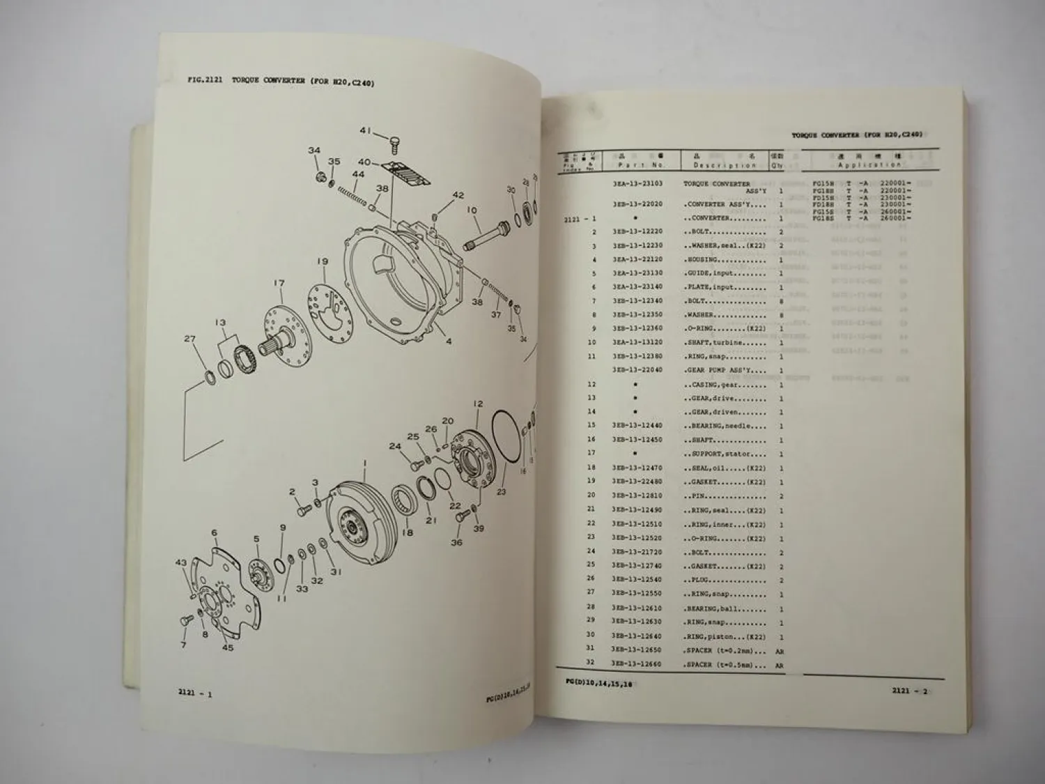 Orig. Komatsu FG FD 10 14 15 18 -15 H S Forklift Parts List Ersatzteilliste 1994