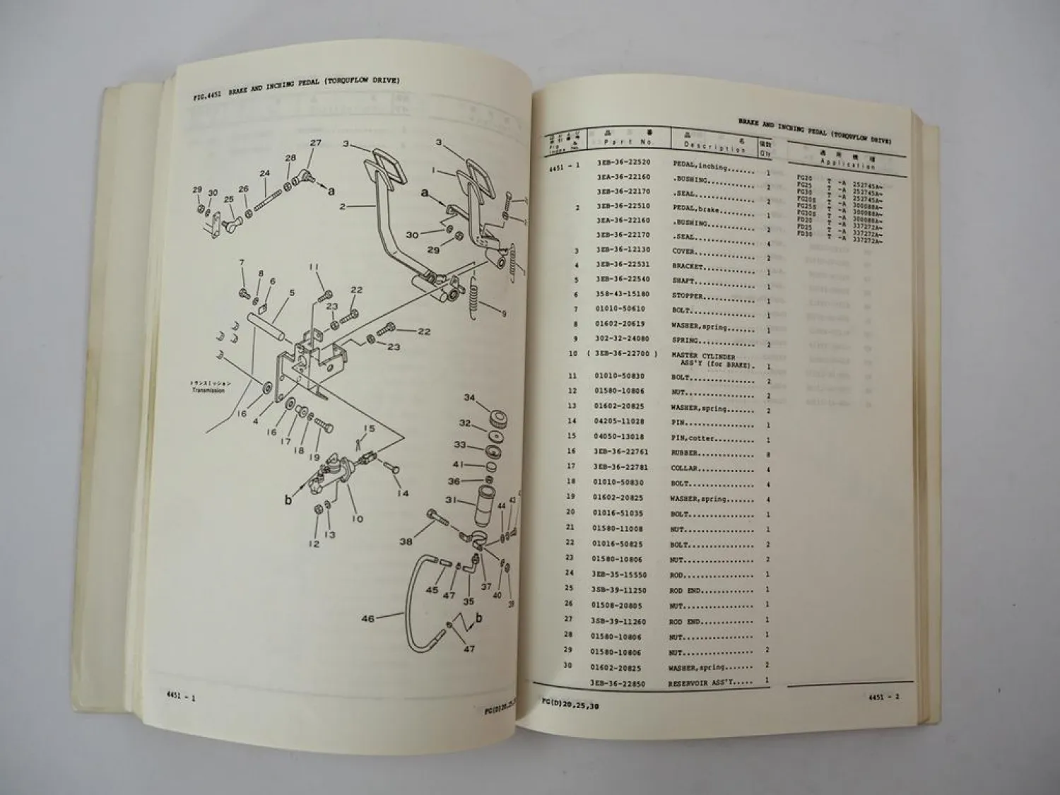 Orig. Komatsu FG FD 20 25 30 -11 D S Forklift Parts List Ersatzteilliste 1990