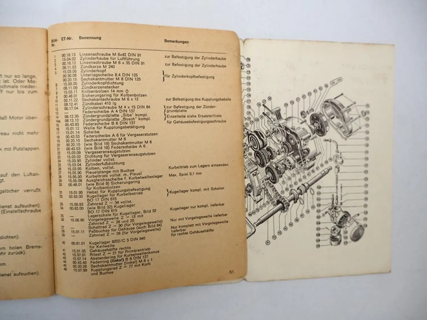 Orig. Kreidler Florett Mokick K54/32D Betriebsanleitung Bedienung Wartung 1972