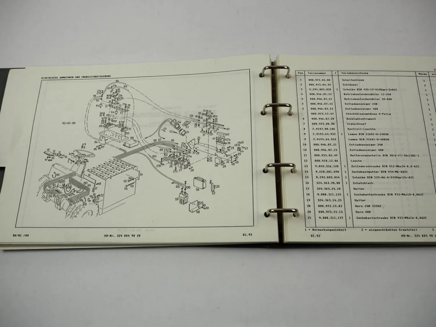 Orig Linde E12 E15 E16 Typ 324 ab Serie 4.91 Betriebsanleitung & Ersatzteilliste
