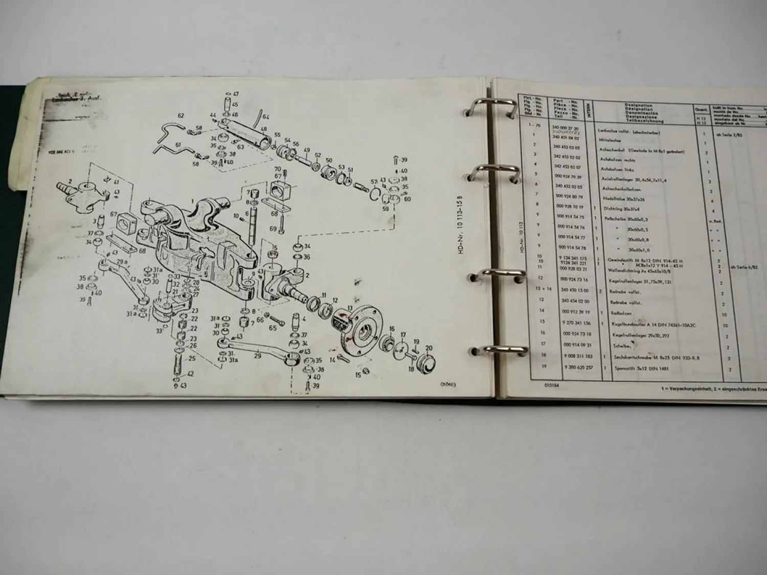 Orig Linde H12D H15D Diesel Typ 330 Betriebsanleitung & Ersatzteilliste 1978/84