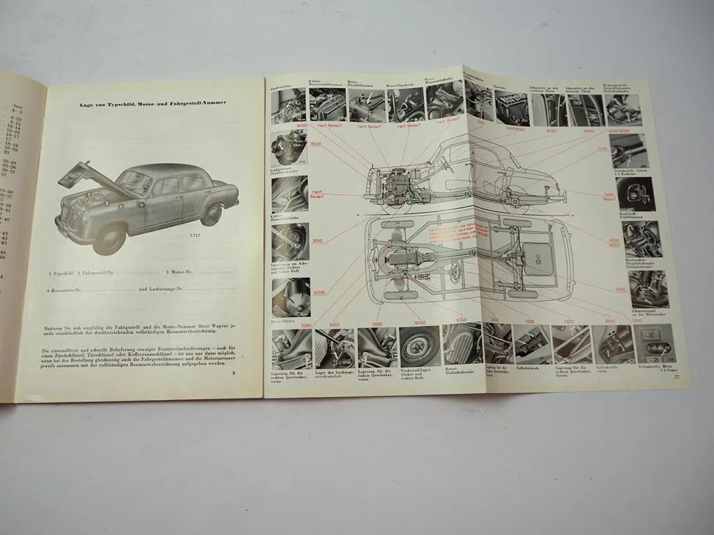 orig Mercedes Benz 180c W120 Betriebsanleitung Bedienungsanleitung 1961