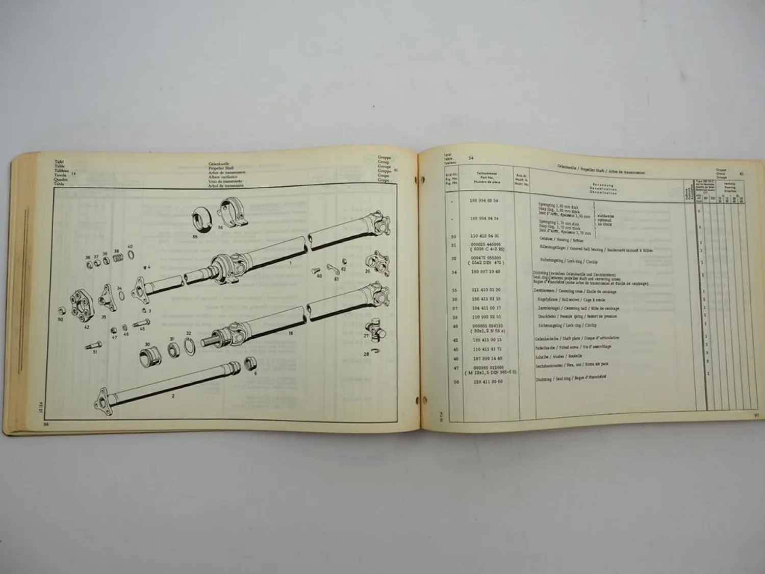 Orig. Mercedes Benz 250SE/C W111 Coupe Cabrio Ersatzteilliste Parts List 1966