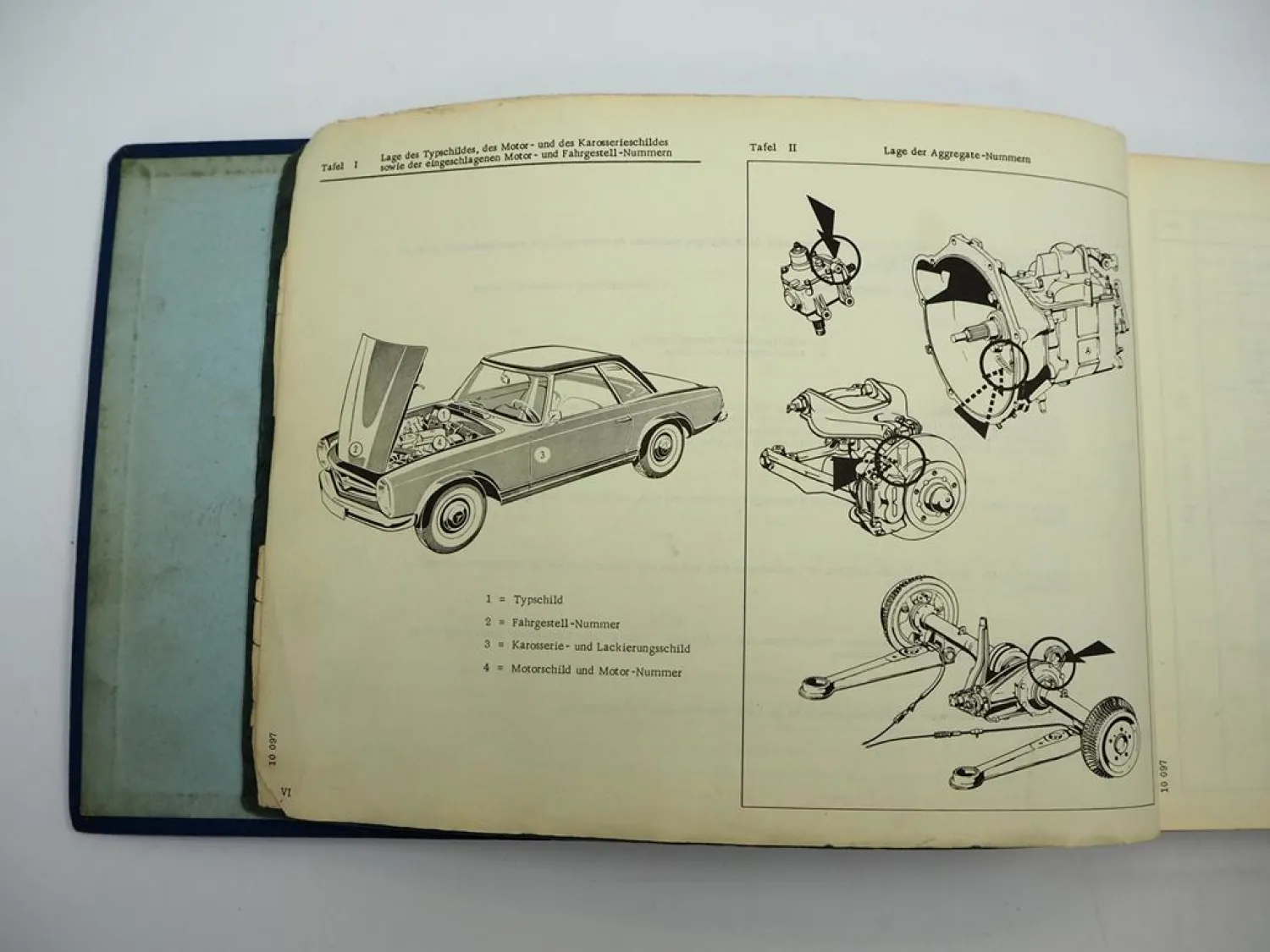 Orig. Mercedes Benz PKW 230SL W113 Pagode Cabrio Ersatzteilliste Parts List 1964