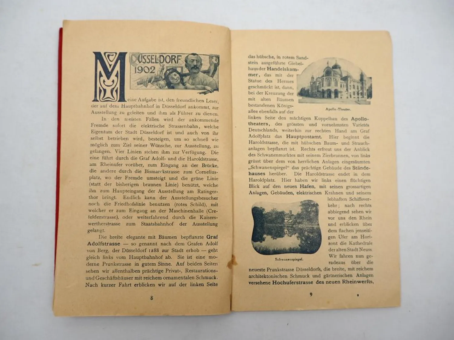Orig. Programmheft Rundgang Industrie- und Gewerbe Ausstellung Düsseldorf 1902