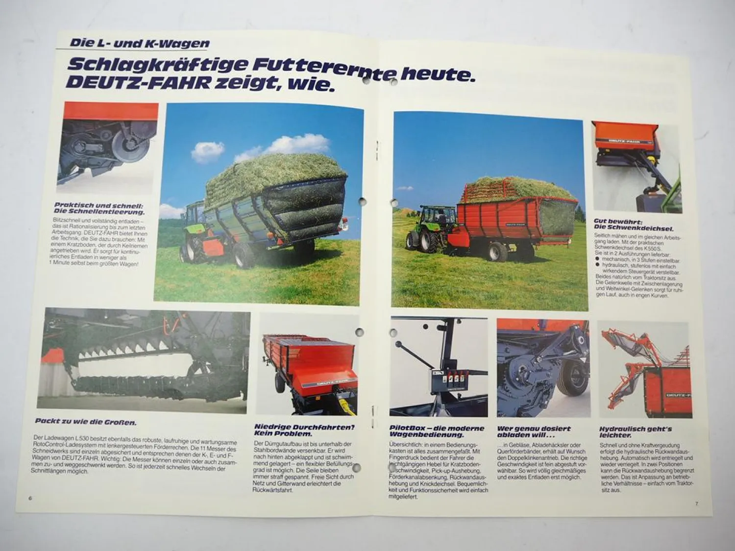 Orig. Prospekt Deutz Fahr L530 K550 K560 K570 E550 E570 F550 F570 Ladewagen 1985