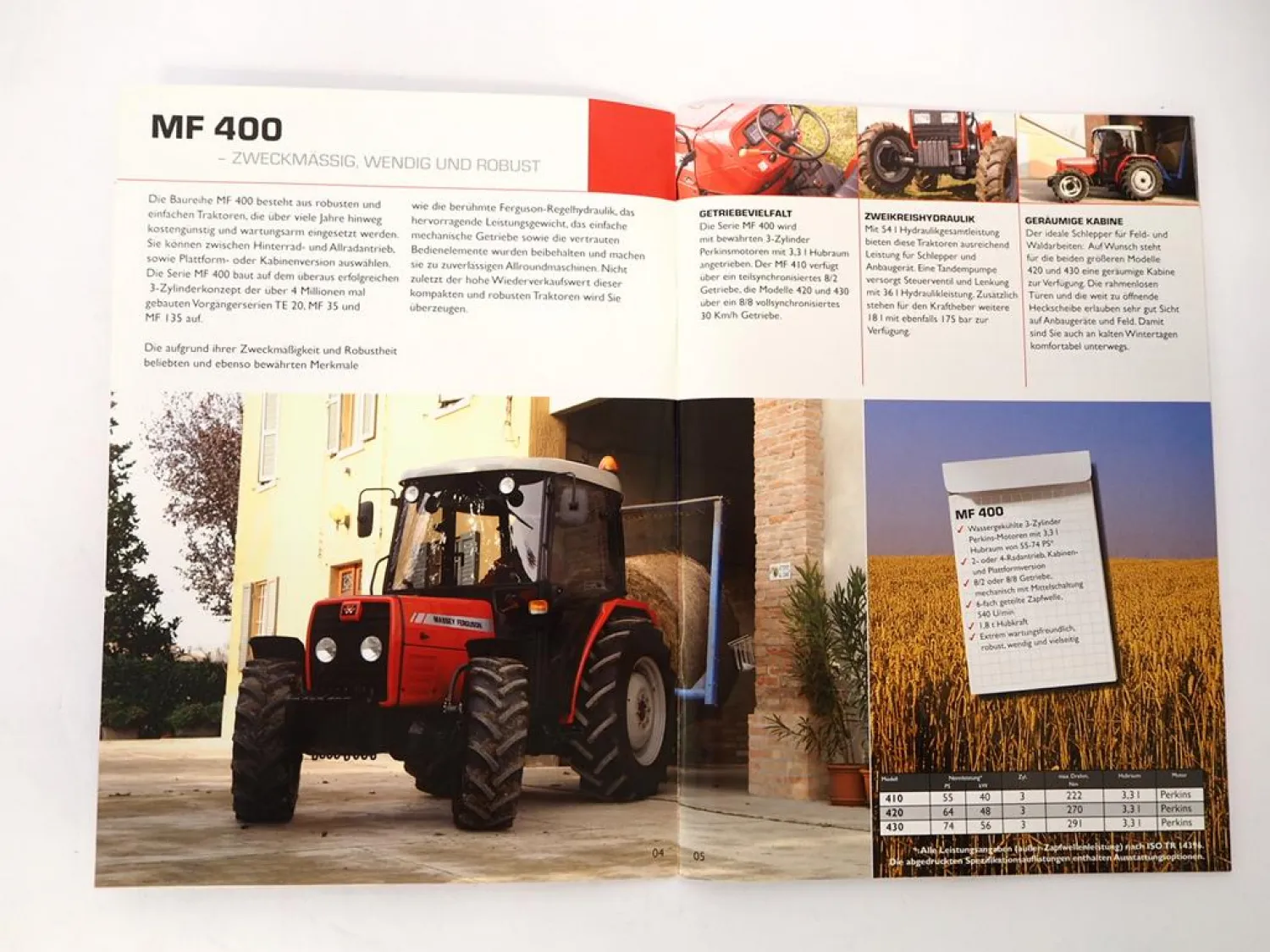 Orig. Prospekt Massey Ferguson Produktprogramm Traktor Mähdrescher Presse 2008