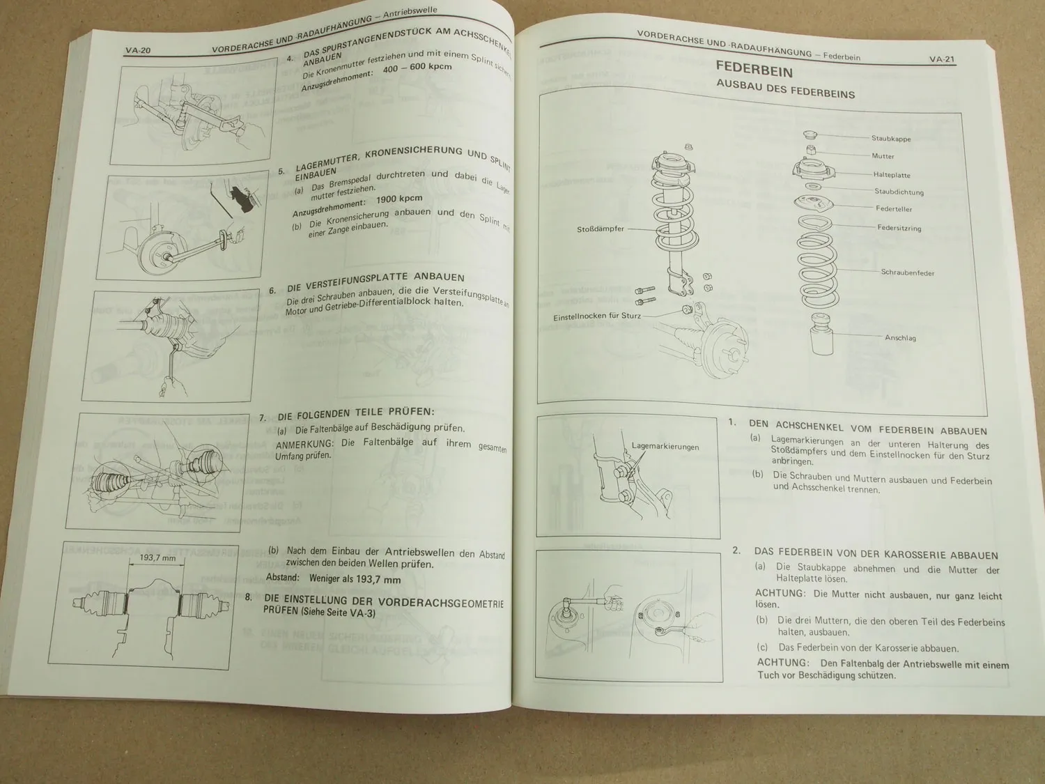 orig. Reparaturanleitung Toyota Tercel AL20 AL25 inkl 4WD ab Mai 1982