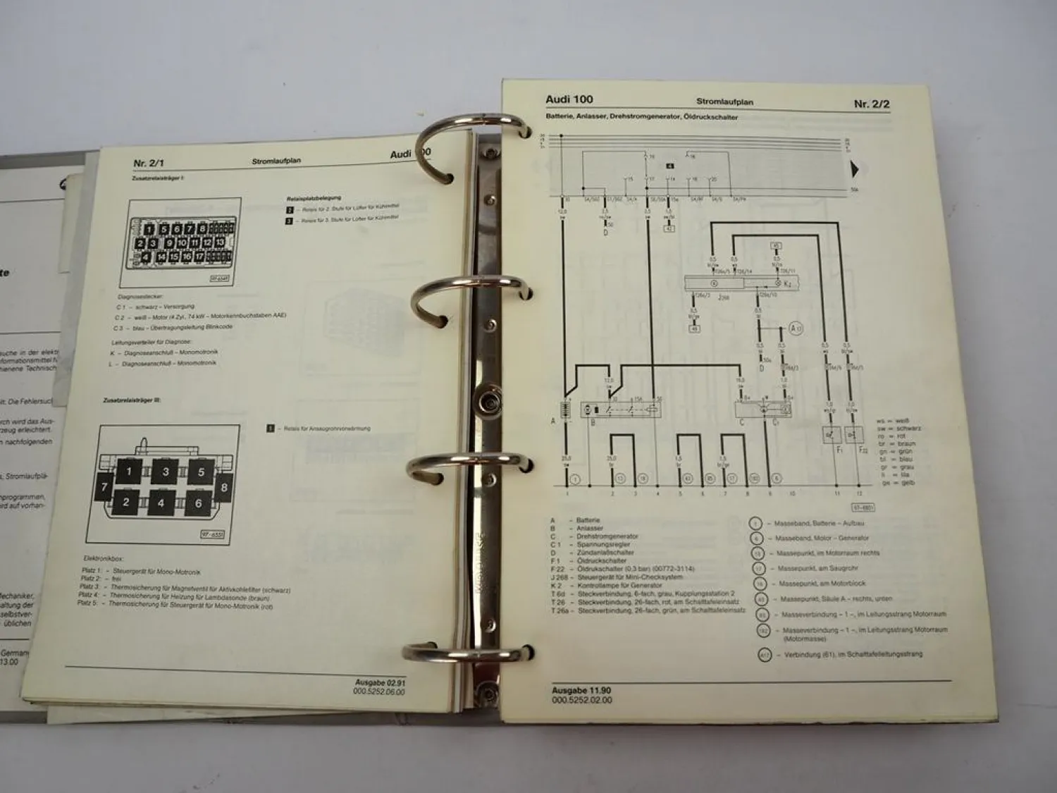 orig. Werkstatthandbuch Stromlaufpläne Audi 100 C4 S4 Elektrik 12/1990 1991 1992