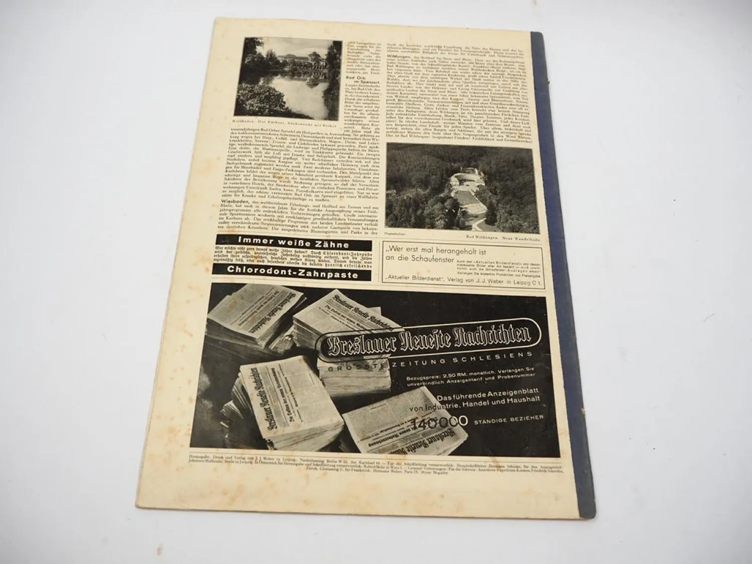 Orig. Zeitschrift Illustrierte Zeitung Leipzig Verl. Weber Reisenummer 4598 1933