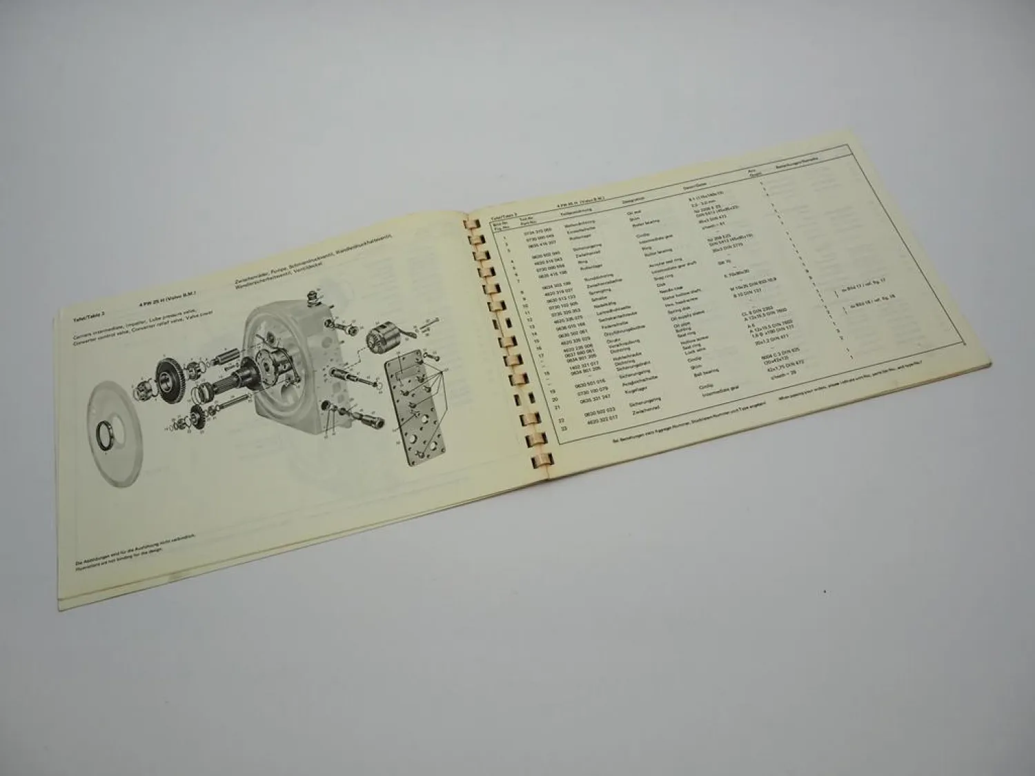 Orig. ZF 4 PW 45 H Wendegetriebe Ersatzteilliste Volvo B.M. Parts List 10/1975