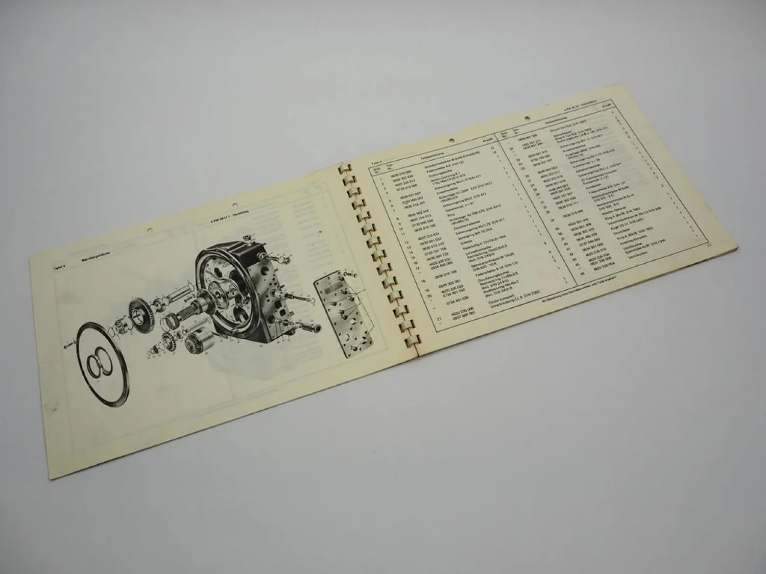 Orig. ZF 4 PW 45 H1 Viergang Planetenwendegetriebe Ersatzteilliste Hanomag 10/69