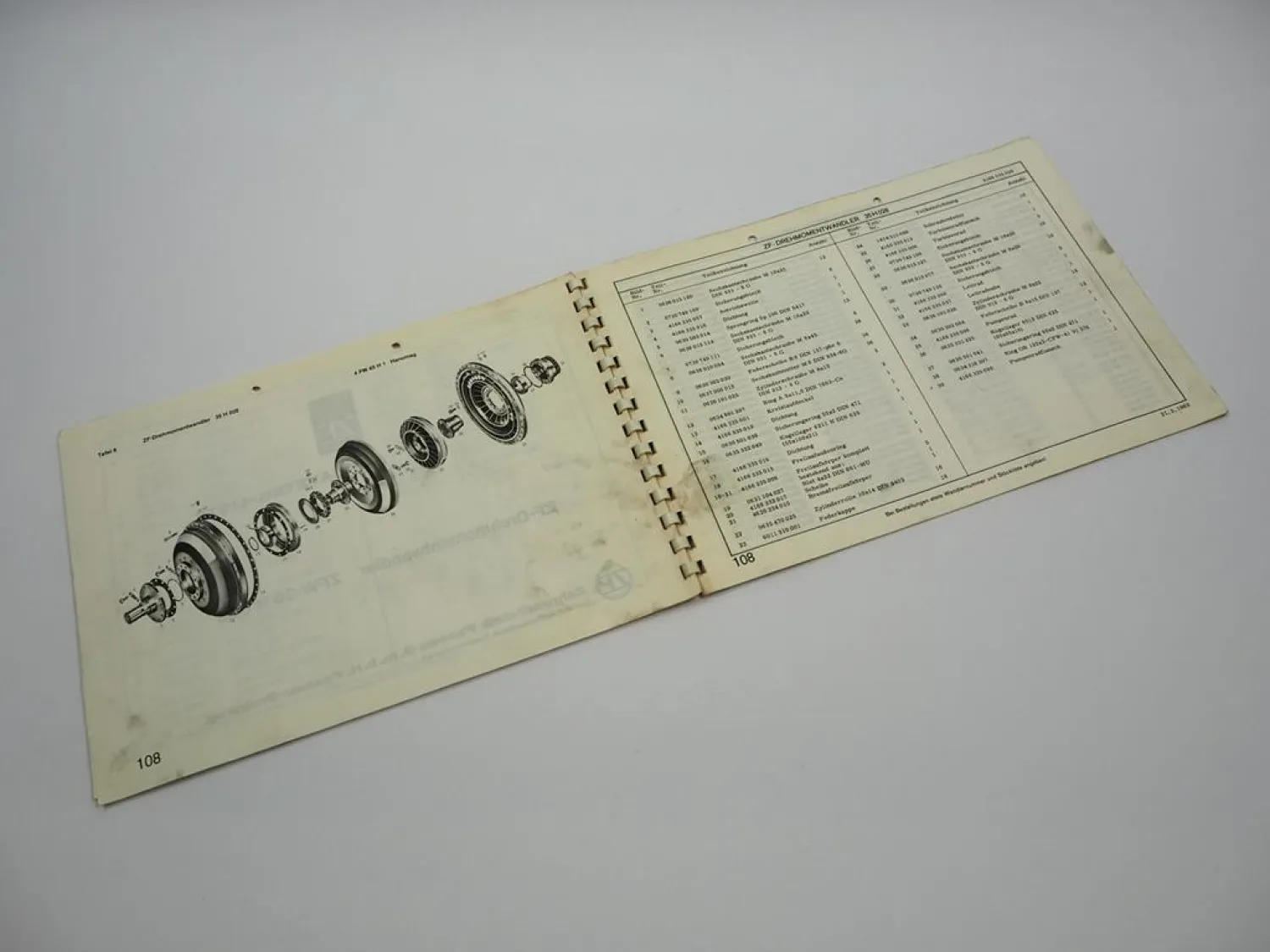 Orig. ZF 4 PW 45 H1 Viergang Planetenwendegetriebe Ersatzteilliste Hanomag 10/69