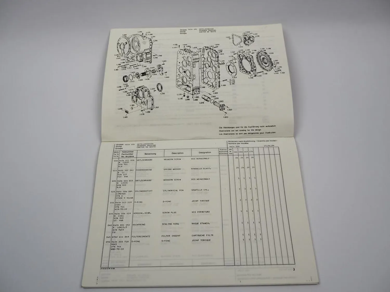 Orig. ZF 4 WG 65 II Hydromedia Getriebe Ersatzteilliste Kaelble Parts List 6/89