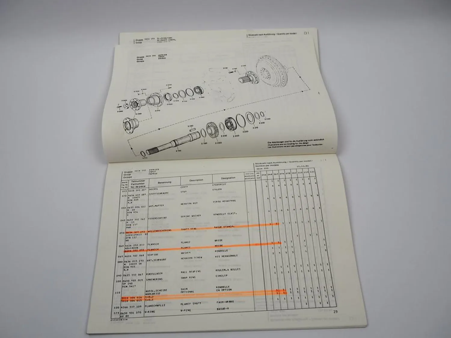 Orig ZF 4 WG 65 II Hydromedia Getriebe Ersatzteilliste Schopf Parts List 10/1986