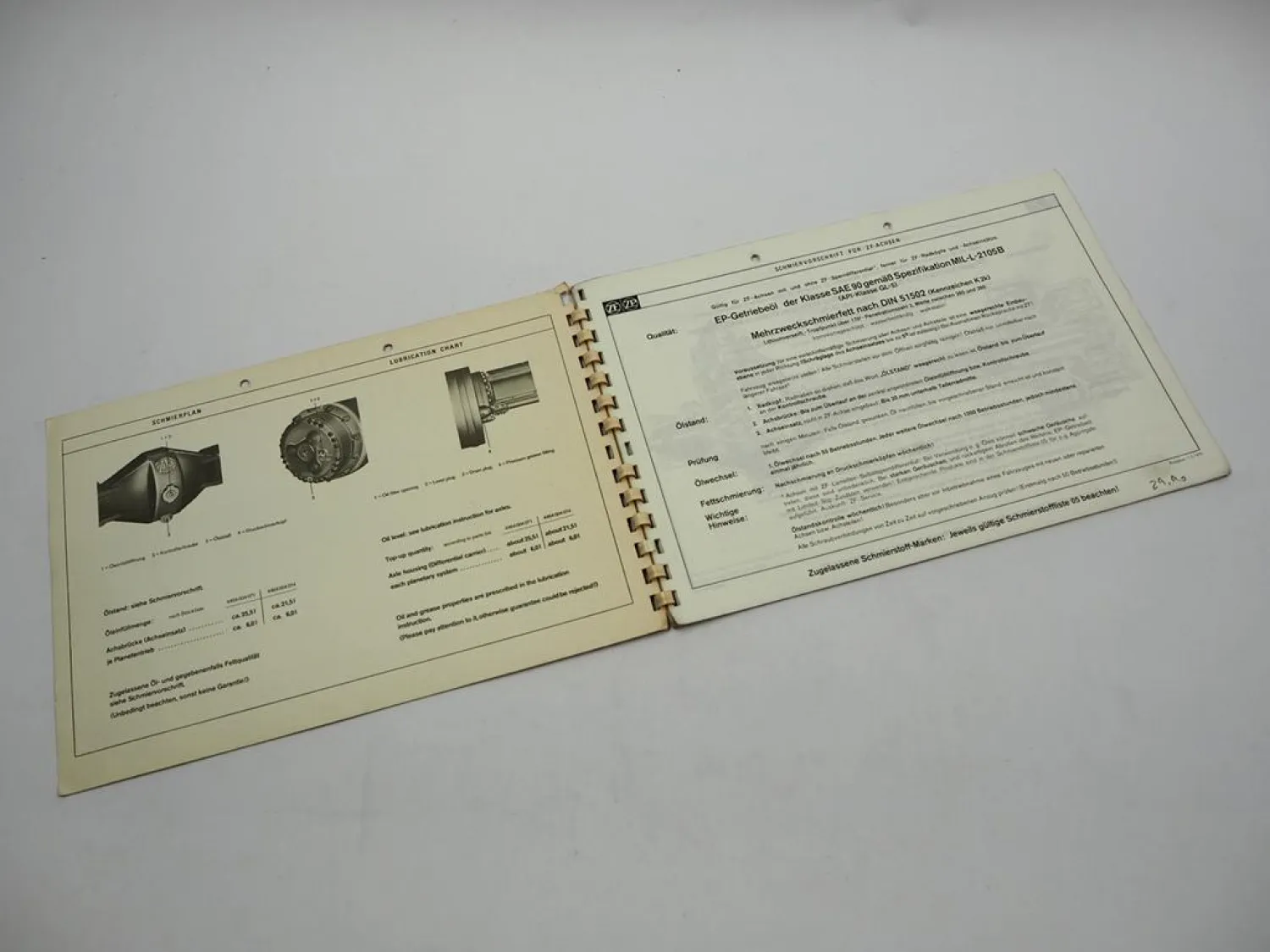 Orig. ZF AP-15/R Starrachse Ersatzteilliste Frisch Blaw Knox Parts List 10/1975
