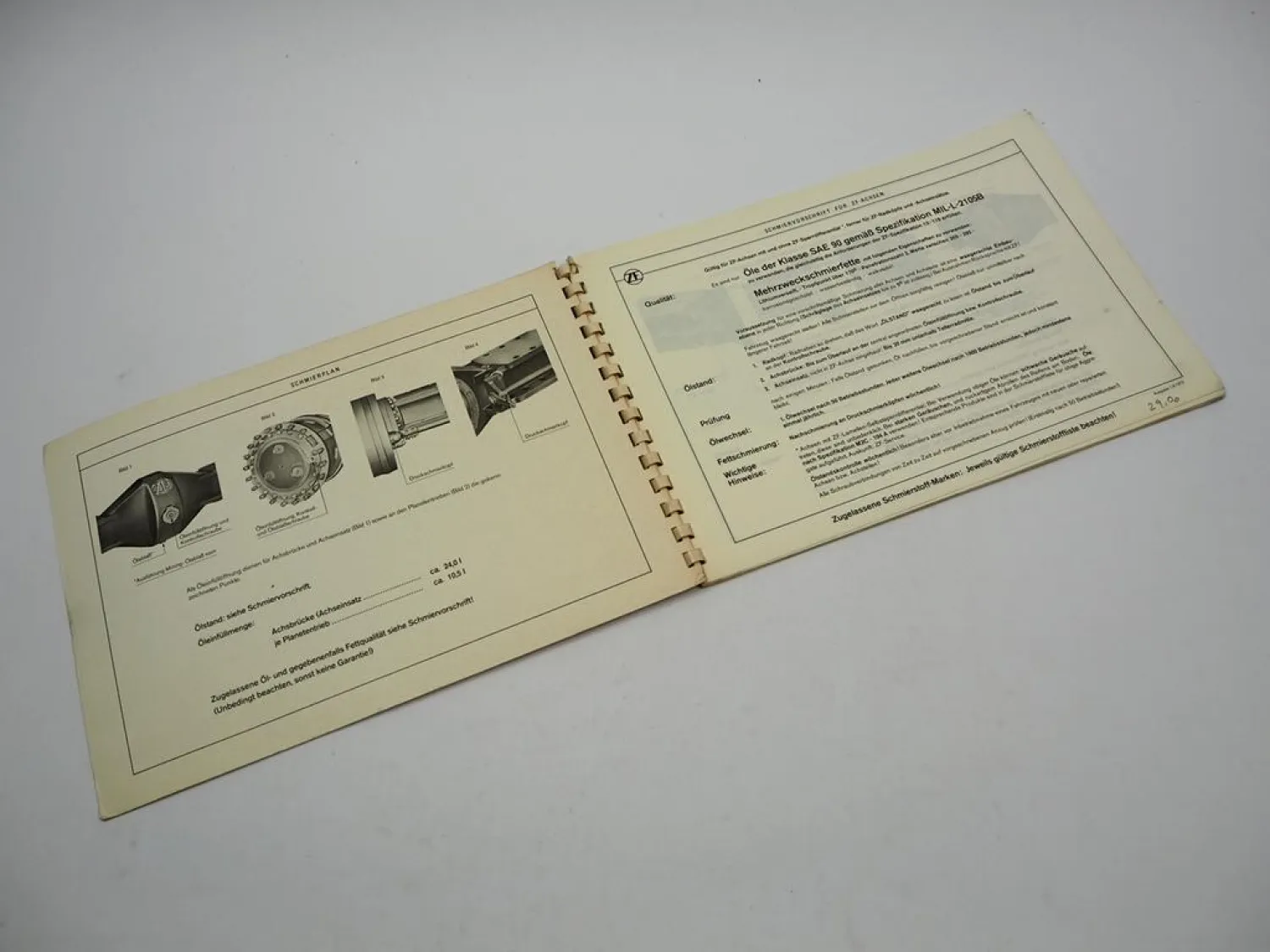 Orig. ZF AP-20/R/RK/S Planeten Achse Ersatzteilliste Hanomag Frisch Mining 11/83