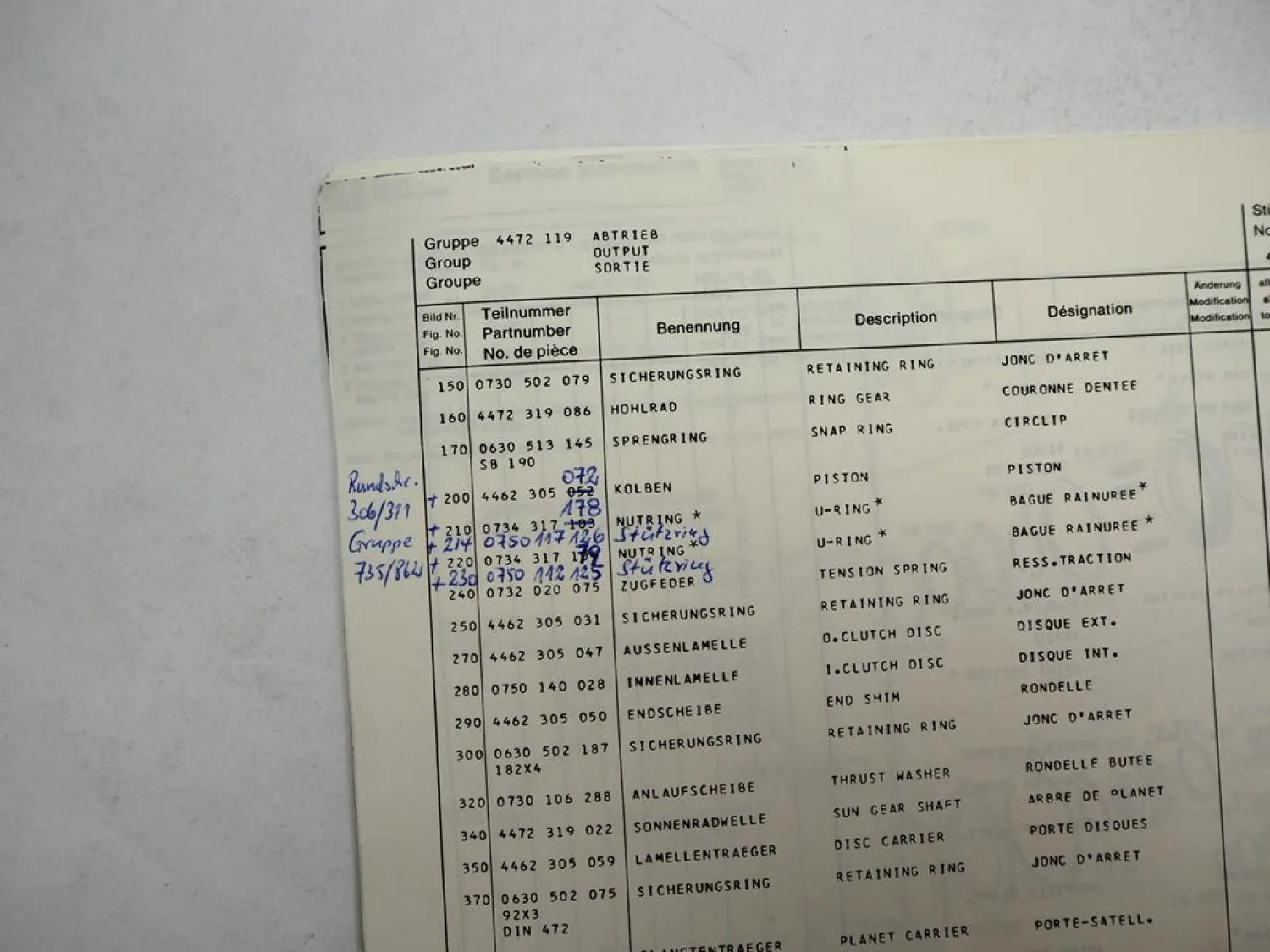 Orig. ZF AP-355/B Planeten Achse mit 2AVG100 Getriebe Ersatzteilliste Eder 1988