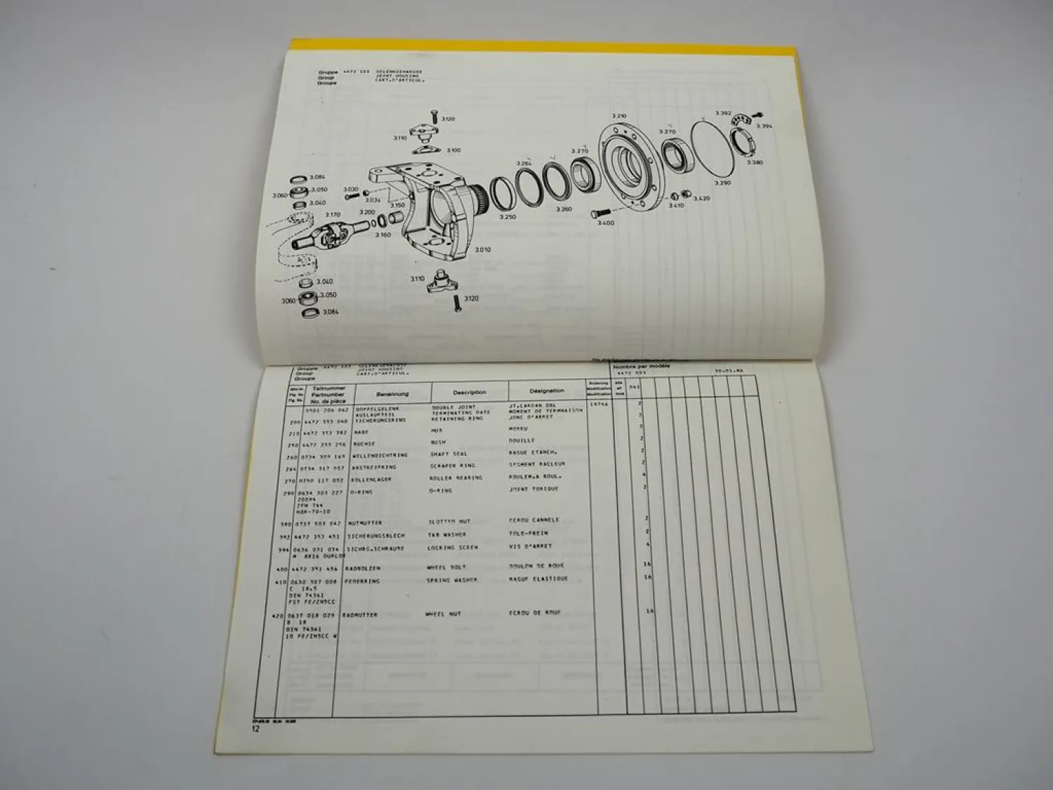 Orig ZF APL-345 Planetenlenkachse Ersatzteilliste Caterpillar Parts List 01/1986
