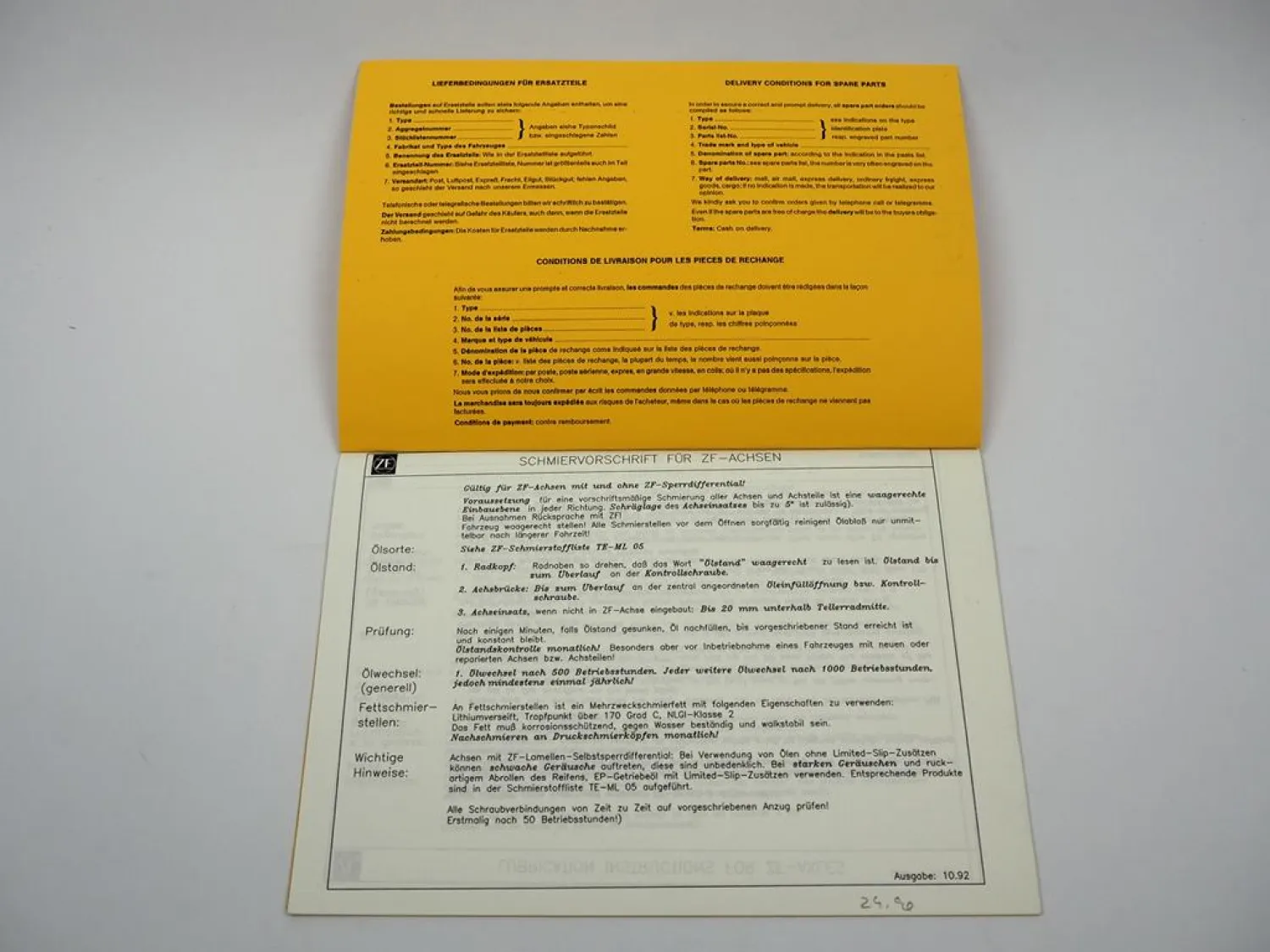 Orig ZF APL-345 Planetenlenkachse Ersatzteilliste Caterpillar Parts List 04/1986