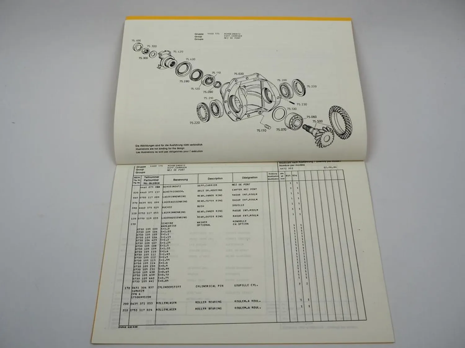 Orig ZF APL-345 Planetenlenkachse Ersatzteilliste Caterpillar Parts List 04/1986