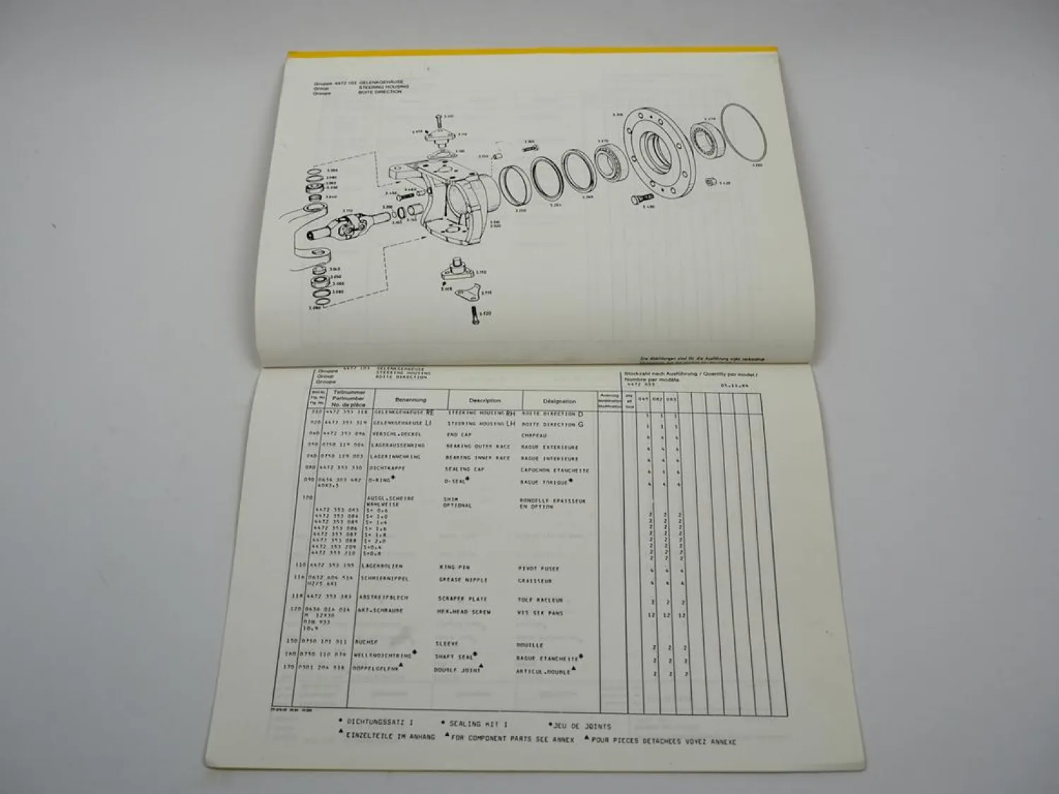 Orig ZF APL-345 Planetenlenkachse Ersatzteilliste Caterpillar Parts List 11/1984