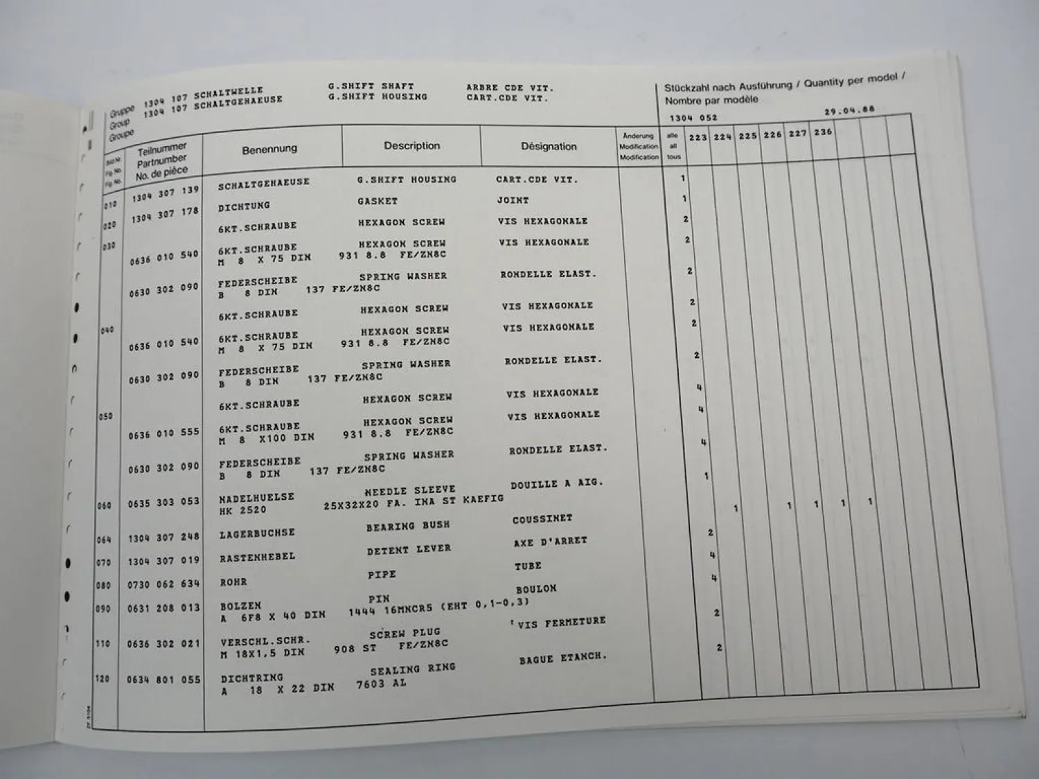 Orig. ZF Ecomid 6 S 150 C Getriebe Ersatzteilliste van Hool Parts List 04/1988