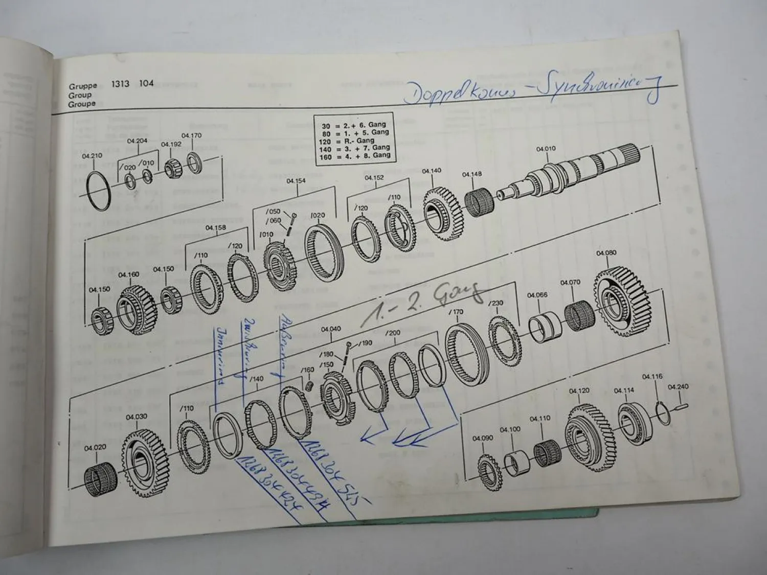 Orig. ZF Ecosplit 16 S 150 Getriebe Ersatzteilliste DAF Spare Parts List 11/90