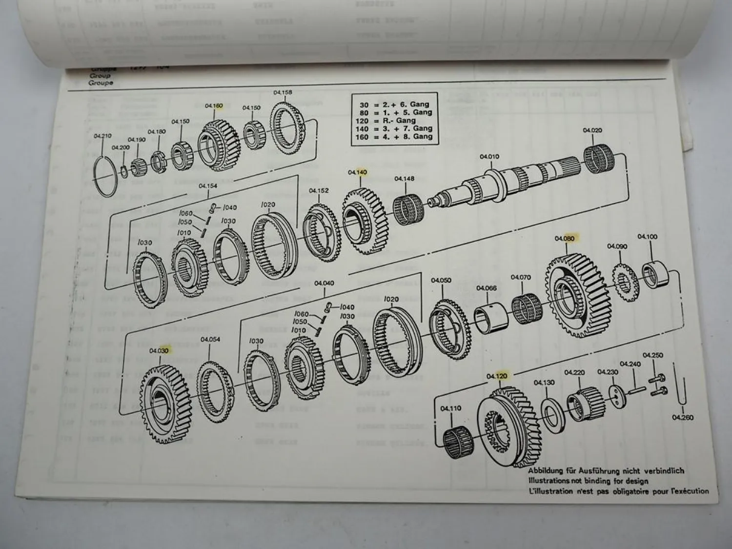 Orig. ZF Ecosplit 16 S 160 Getriebe Ersatzteilliste Daimler Benz Parts List 1/88
