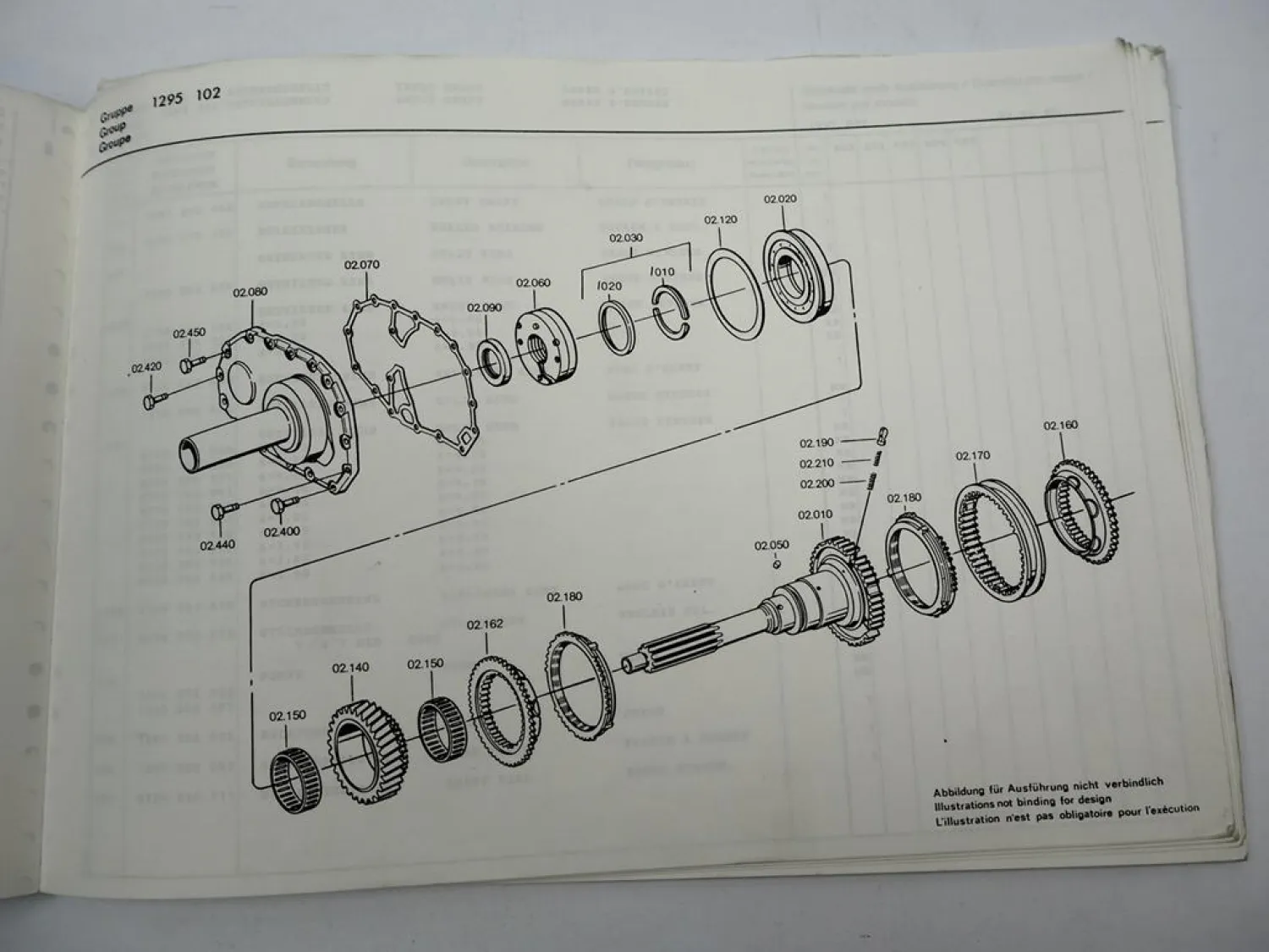 Orig. ZF Ecosplit 16 S 160 Getriebe Ersatzteilliste Daimler Benz Parts List 4/87