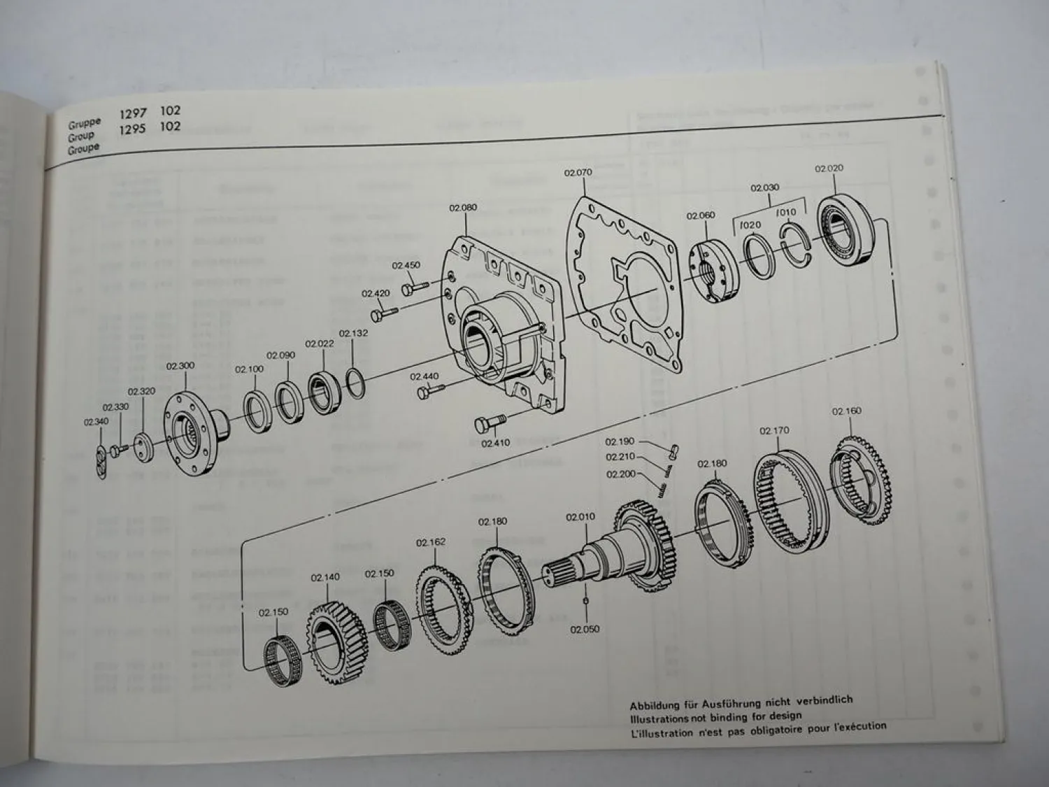 Orig. ZF Ecosplit 16 S 190/1 Getriebe Ersatzteilliste IVECO Parts List 11/1990