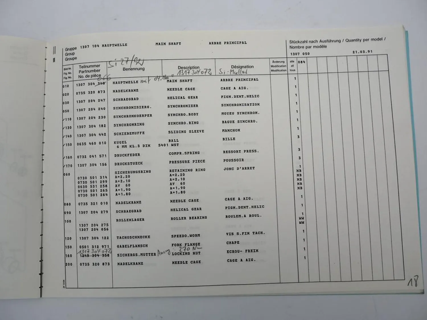 Orig. ZF S 5-42 Synchroma Getriebe Ersatzteilliste Leyland DAF Parts List 3/1991