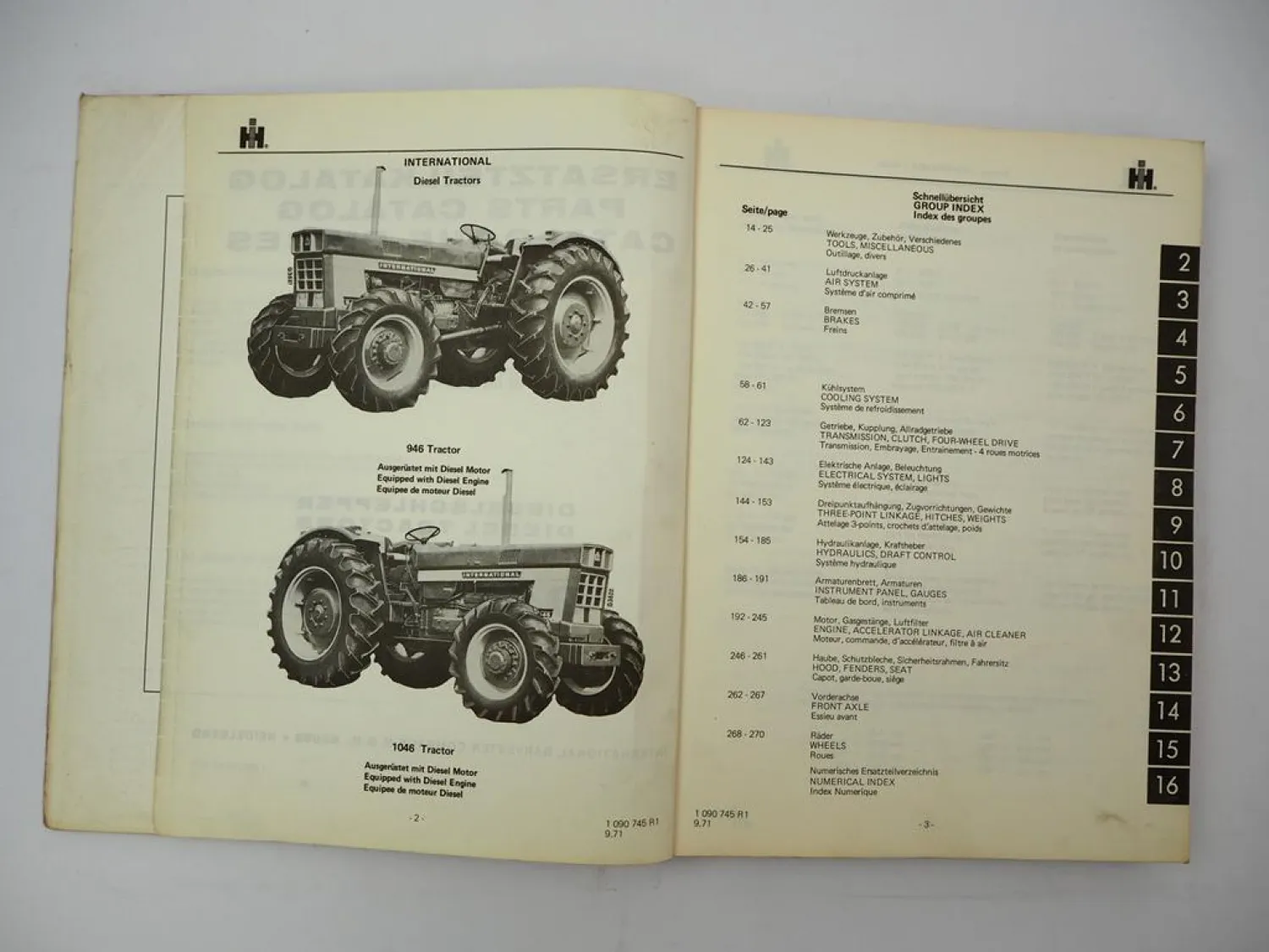 Original 946 1046 Dieselschlepper Ersatzteilliste Spare Parts List 1971