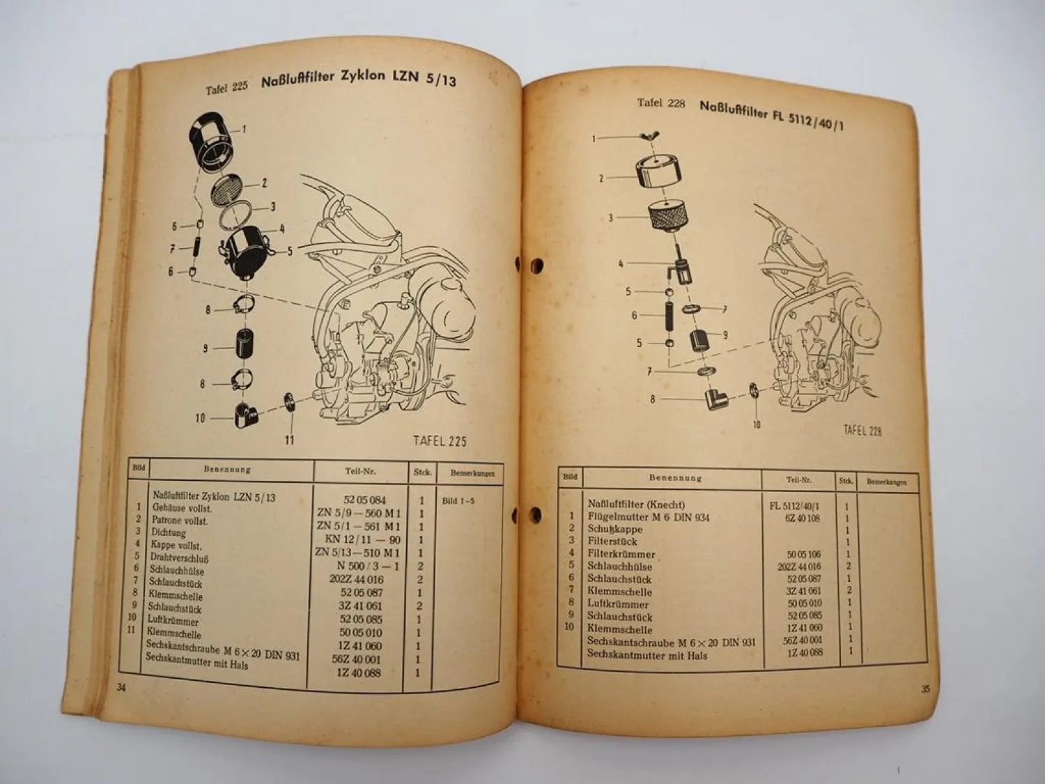 Original Agria 1300 R Z Motormäher mit Hirth Motor Ersatzteilliste 1958