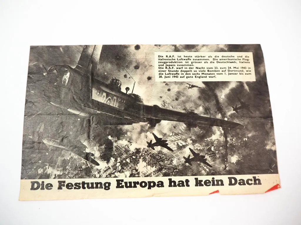 Original Alliierten Flugblatt Festung Europa England ca. 1944/45